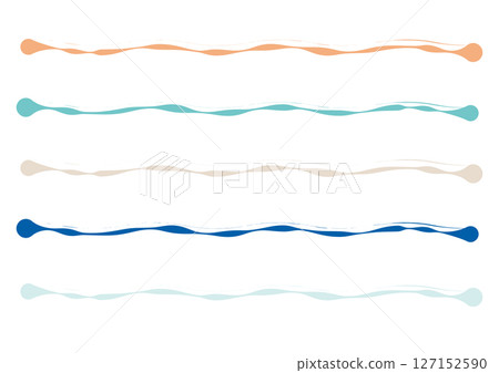 Hand-drawn style color brush line set Hand-drawn style color brush line set 127152590