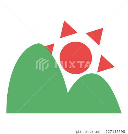 日出從山後升起的插圖 127152598