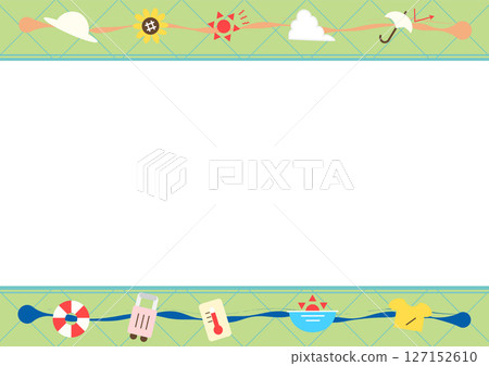Decorative frame background with summer items Decorative frame background with summer items 127152610