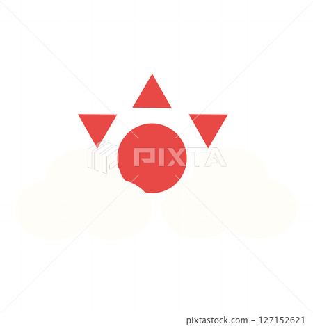 太陽從雲層中探出頭來的插圖 127152621