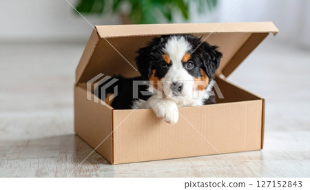 Adorable domestic border collie puppy portrait with tongue out on green grass Adorable domestic border collie puppy portrait with tongue out on green grass 127152843