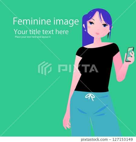 Woman holding a smartphone 127153149