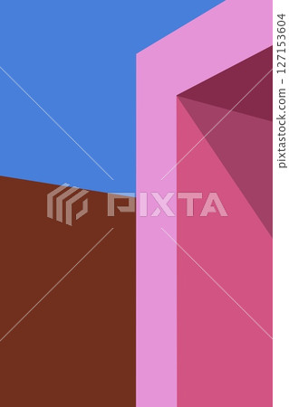 Geometric Architecture perspective building design vector illustration background. Colorful design for wall art, decoration, cards, poster and print.	 127153604