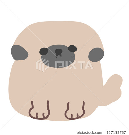 可愛又輕鬆的北京犬手繪插圖 127153767