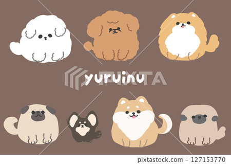 可愛的手繪狗插圖集 127153770