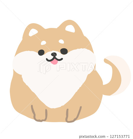 圓圓的可愛柴犬插畫 127153771