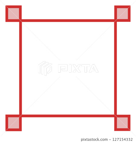 中心透明的紅色裝飾框（簡單，PNG） 127154332