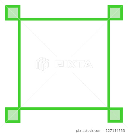 Green decorative border frame with transparent center (simple, PNG) 127154333