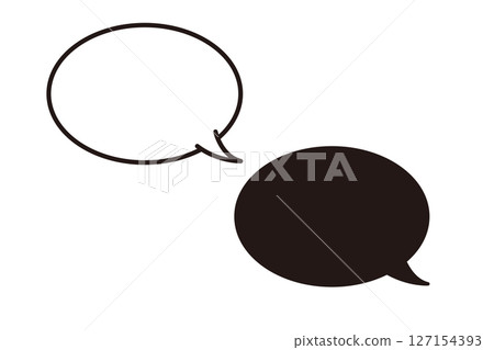 Simple monochrome speech bubble icon 127154393