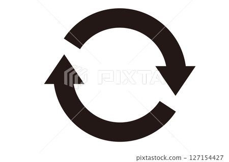 Simple black and white rotating arrow Simple black and white rotating arrow 127154427