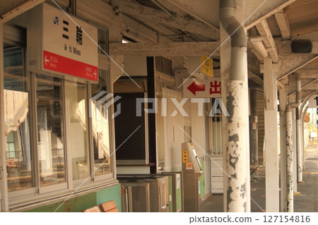 The closest station to Omiwa Shrine on the JR Sakurai Line is Miwa Station. 127154816