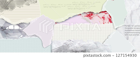 Funky paper collage with torn edges 127154930