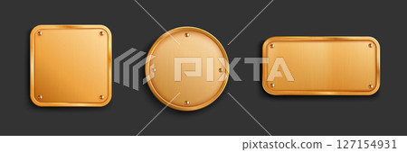 Gold metal tag collection with screws 127154931
