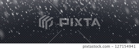 Snow overlay with falling white flake particles Snow overlay with falling white flake particles 127154941