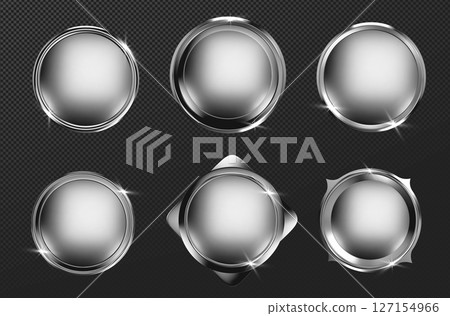 Silver metal ring frame set 127154966