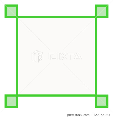 White background and green decorative border, center-filled square frame material (simple, PNG) 127154984