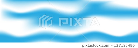 Panoramic background blue and white wavy lines gradient web template - Vector 127155496