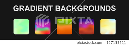 Set of 5 different gradient texture backgrounds - Vector 127155511