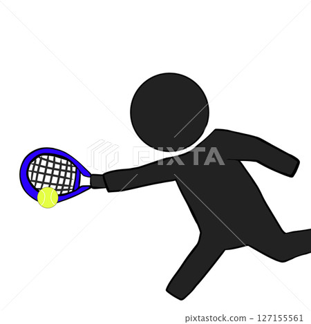Simple tennis pictogram sports figure silhouette 127155561