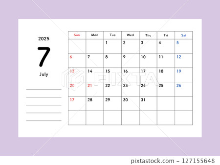 2025 Calendar July 2025 Calendar July 127155648