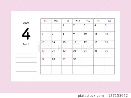 2025 Calendar April 127155652