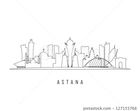 Detailed Astana skyline vector illustration.  127155768