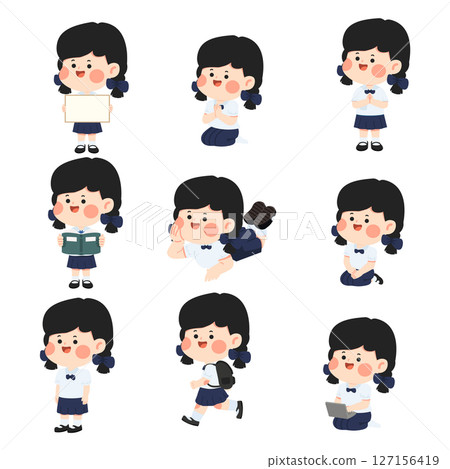 Cute School Children Activity Collection 127156419