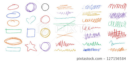 Abstract crayon underline illustrations Abstract crayon underline illustrations 127156584