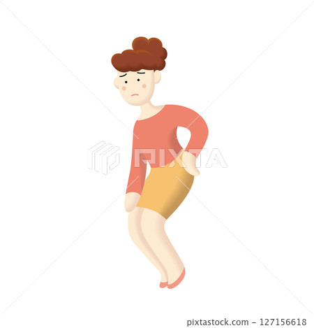 A woman with back and knee problems 127156618