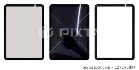 Set of 3 iPad tablets on white background Set of 3 iPad tablets on white background 127156894