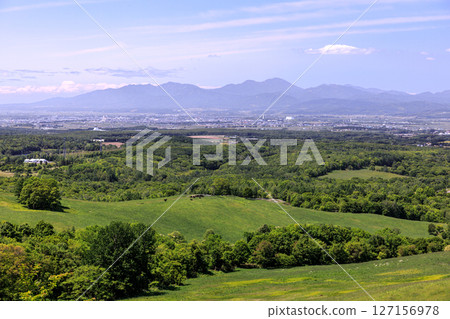 View from Maruka Kogen Observatory, Takikawa City, Hokkaido [June] 127156978