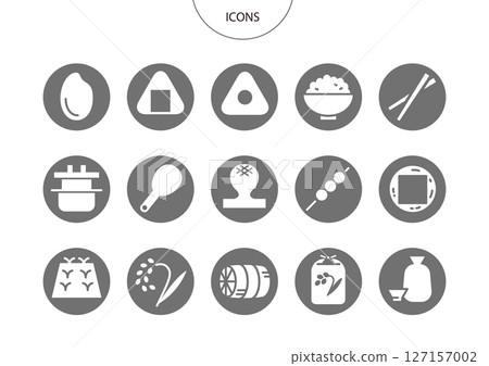 Rice icon pictogram vector illustration set 127157002