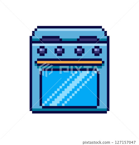Pixel art Stove Icon game asset design 127157047