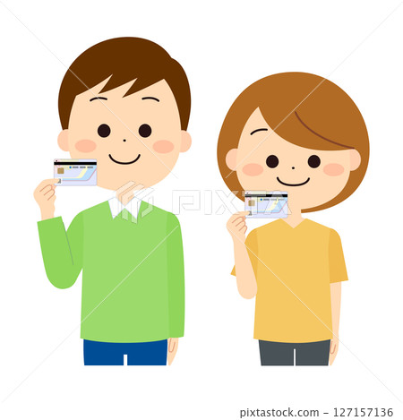 男人和女人拿著我的號碼卡 127157136