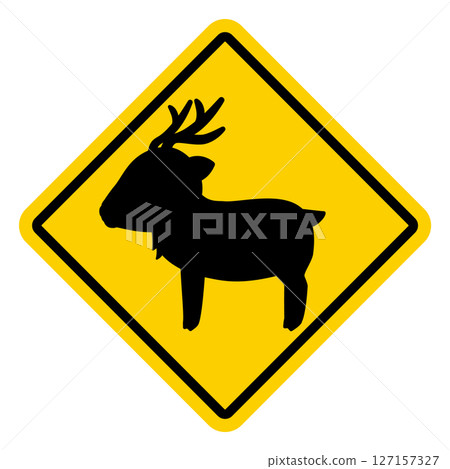 Deer warning sign illustration Deer warning sign illustration 127157327