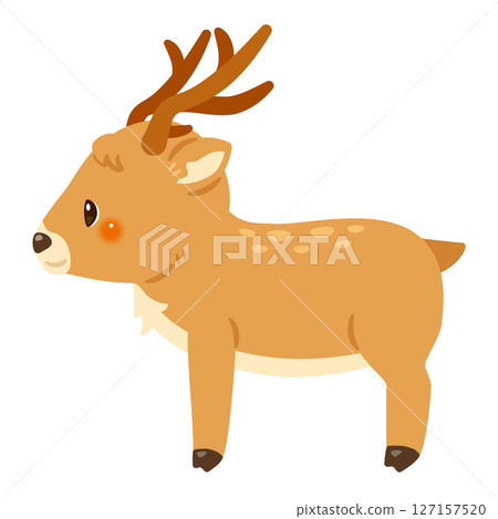 Sideways illustration of a deer Sideways illustration of a deer 127157520