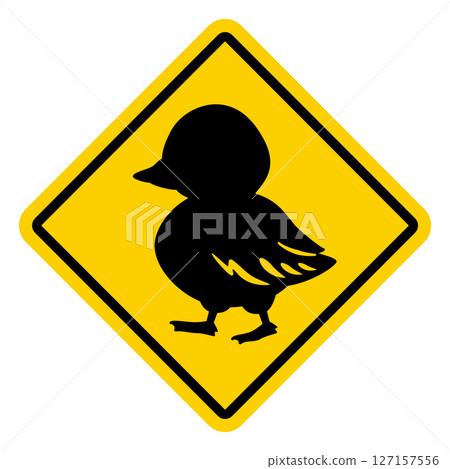 Duck caution sign illustration 127157556