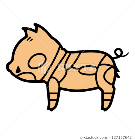 Illustration of parts of wild boar meat (no text) 127157642