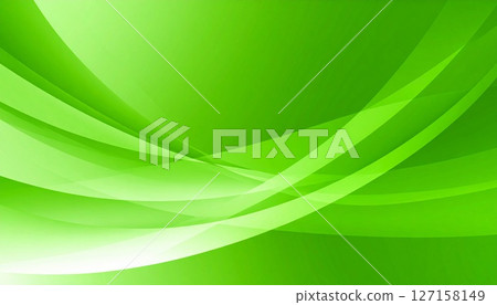 An abstract, healing gradient background with overlapping refreshing green curves that can be used as a background for PowerPoint or documents 127158149