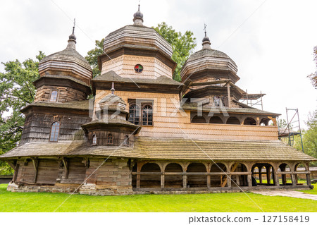 Church of St. George in Drogobich is a monument to Galician wooden architecture of the 15th century. Ukrainian old cathedral 127158419