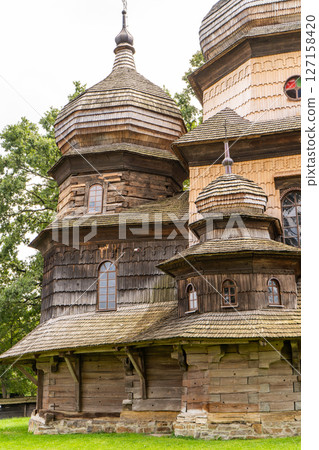 Church of St. George in Drogobich is a monument to Galician wooden architecture of the 15th century. Ukrainian old cathedral 127158420