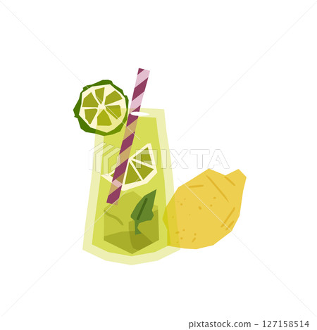 Lemon Summer Drink Illustration 127158514