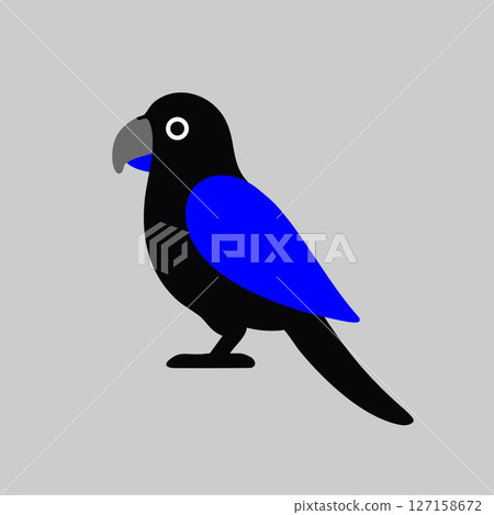 Cute parrot, big eyes, simple design, Japanese costume suitable for children. 127158672