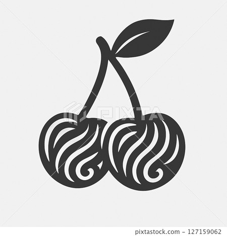 時尚櫻桃標誌素材 時尚櫻桃標誌素材 127159062