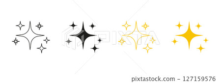 Sparkle And Shine Line And Solid Icon Set. Star Burst And Glitter Symbol Collection. Isolated Vector Illustration Sparkle And Shine Line And Solid Icon Set. Star Burst And Glitter Symbol Collection. Isolated Vector Illustration 127159576