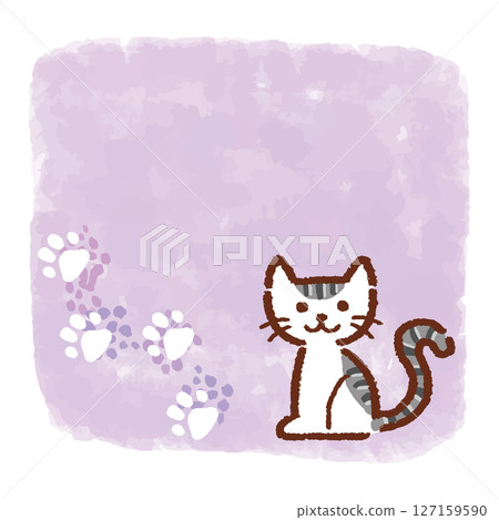 Cat and hand-drawn style frame material, hand-drawn style, vector, illustration 127159590