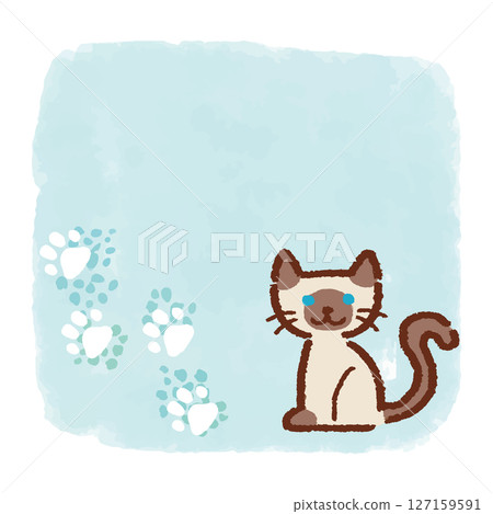 Cat and hand-drawn style frame material, hand-drawn style, vector, illustration Cat and hand-drawn style frame material, hand-drawn style, vector, illustration 127159591