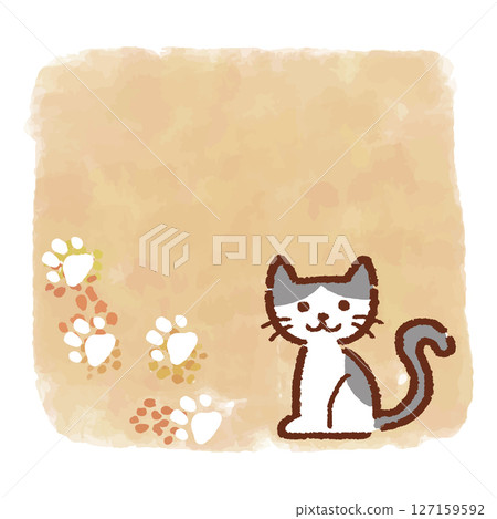 Cat and hand-drawn style frame material, hand-drawn style, vector, illustration Cat and hand-drawn style frame material, hand-drawn style, vector, illustration 127159592