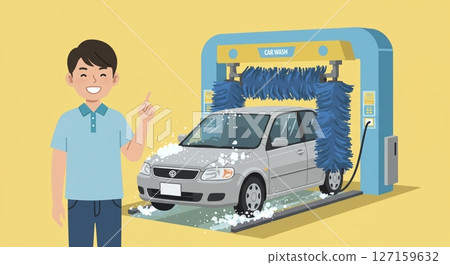Easy car washing with fine foam! Clean your car with the latest car wash machine Easy car washing with fine foam! Clean your car with the latest car wash machine 127159632