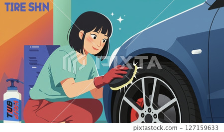 Perfection in every detail! A woman's passion for polishing tires Perfection in every detail! A woman's passion for polishing tires 127159633